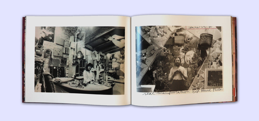 Open book showing black and white photographs inside the Eye's Gallery