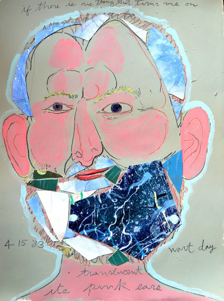 Self portrait of Isaiah Zagar with a mosaicked beard and hair. 