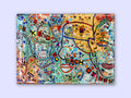 3.5" x 2.5" refrigerator magnet featuring a photograph of a mosaic, "Be Kind to Each Other," by Isaiah Zagar.