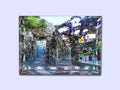 3.5" x 2.5" refrigerator magnet featuring a photograph of corridors in the mosaic labyrinth at Philadelphia's Magic Gardens