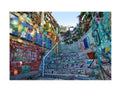 Print of a mosaicked staircase at Philadelphia's Magic Gardens.