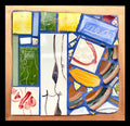 Small mosaic with colorful tiles, some depicting nude bodies.