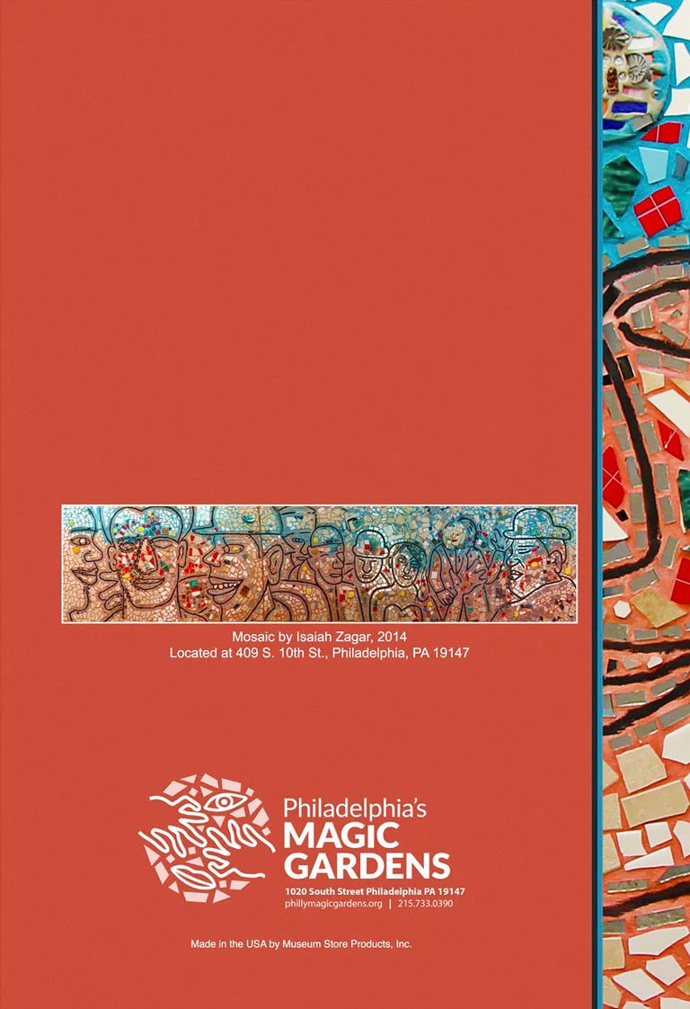 Back cover of the sketchbook showing the mosaic in its entirety. 